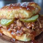 slow cooker bbq pulled chicken sandwiches - featured image