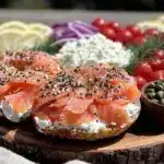 smoked salmon bagel board - featured image