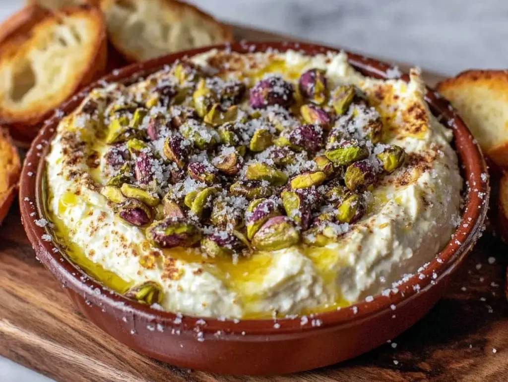 spicy hot honey goat cheese dip - featured image