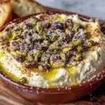 spicy hot honey goat cheese dip - featured image