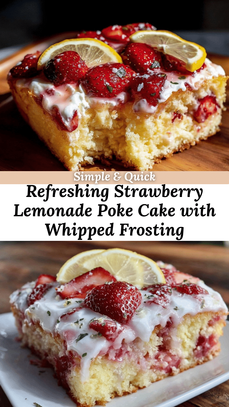 strawberry lemonade poke cake recipe