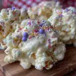 sweet white chocolate popcorn - featured image