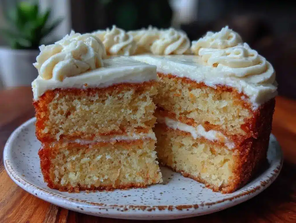 tender homemade vanilla cake - featured image