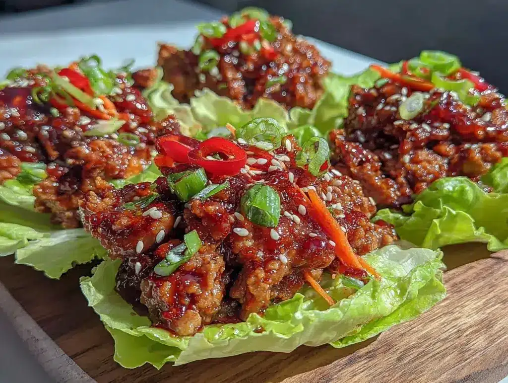 asian ground turkey lettuce wraps - featured image