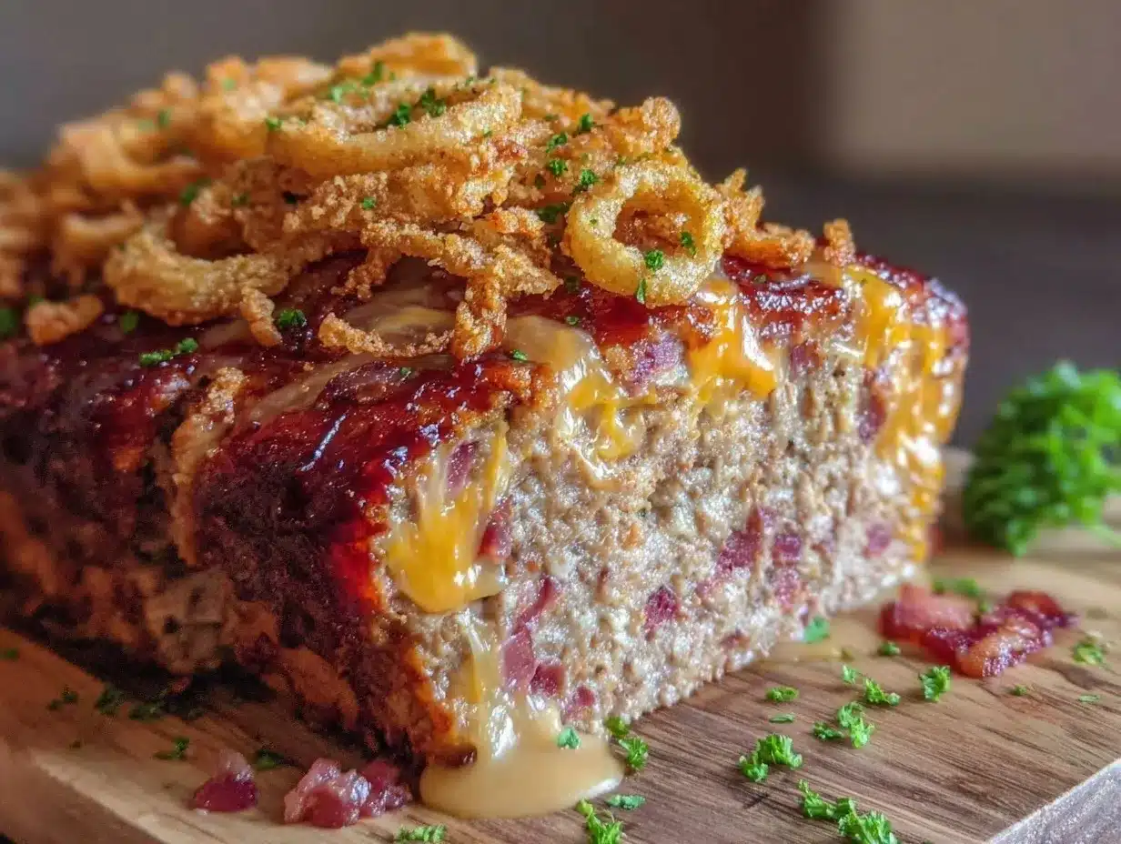 BBQ bacon cheddar meatloaf preparation steps