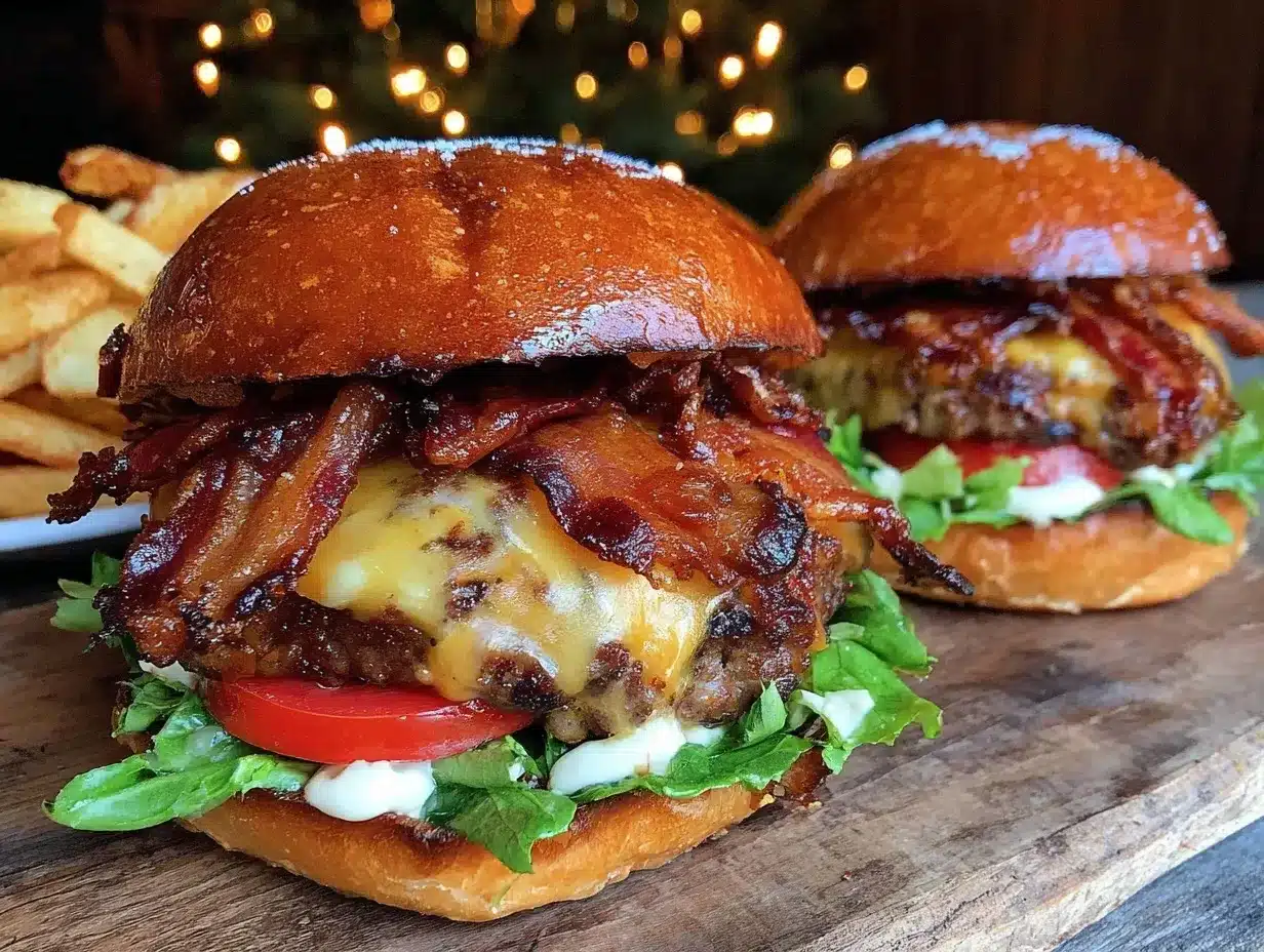 beer-braised bacon smash burger preparation steps