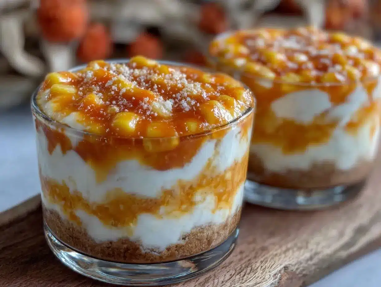 candy corn layered pudding cups preparation steps
