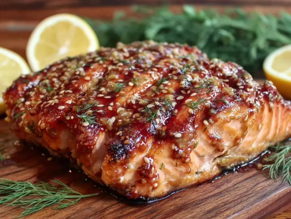 cedar plank grilled salmon - featured image