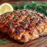 cedar plank grilled salmon - featured image