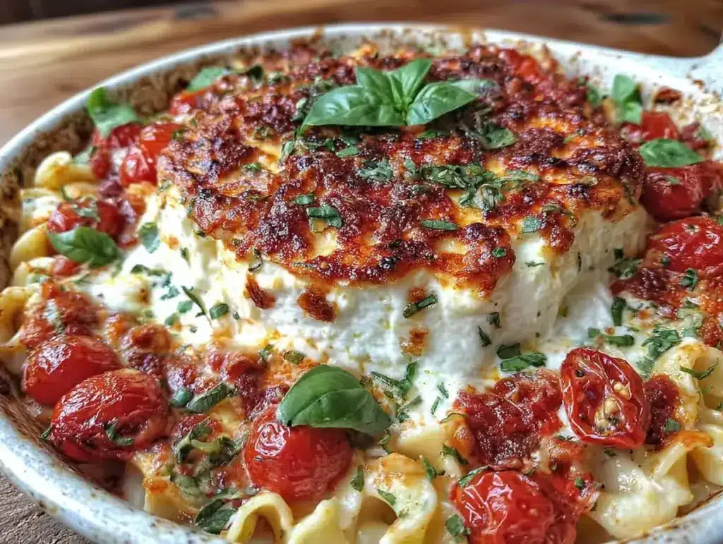 creamy baked feta pasta - featured image