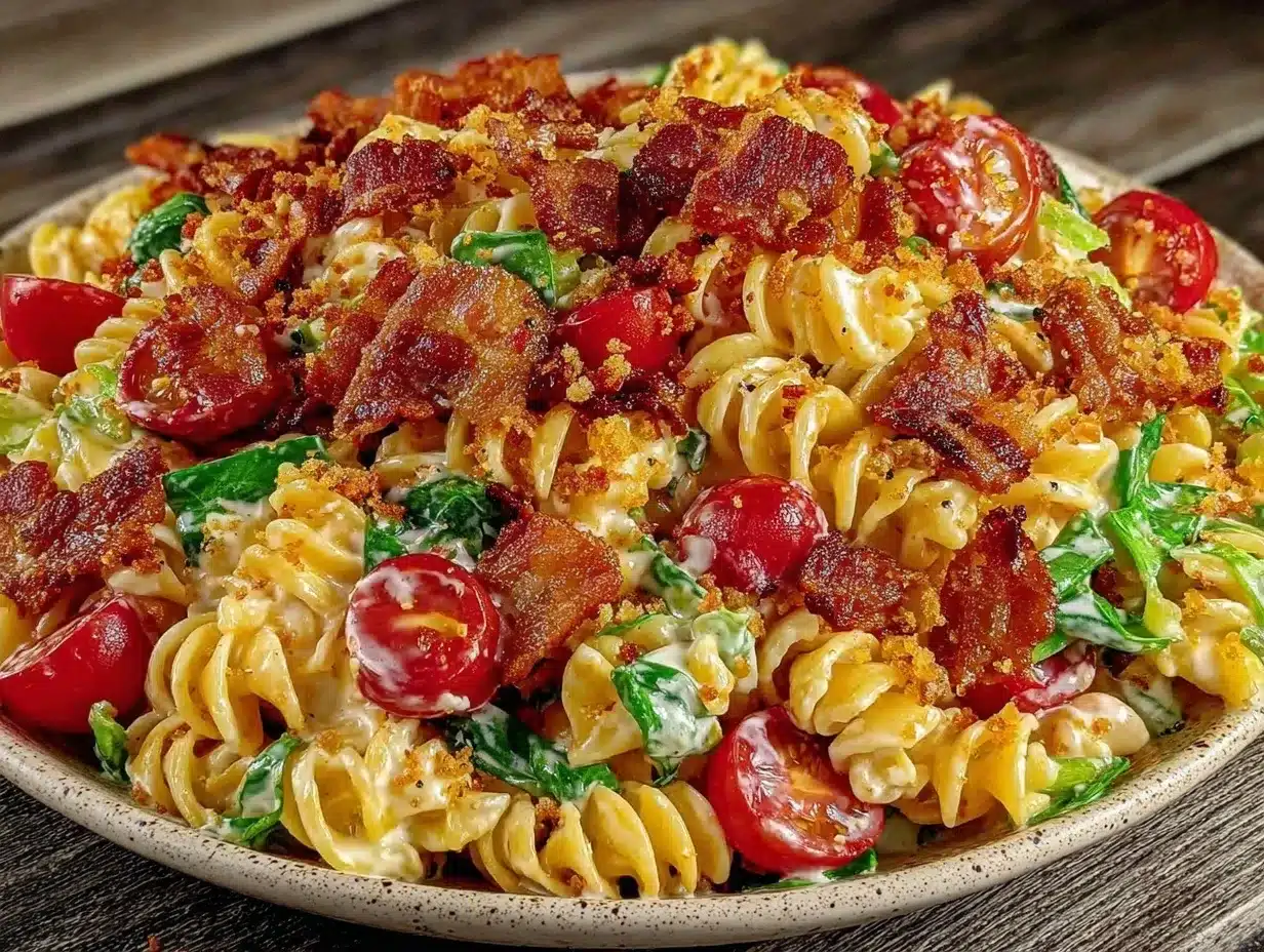 creamy BLT pasta salad preparation steps