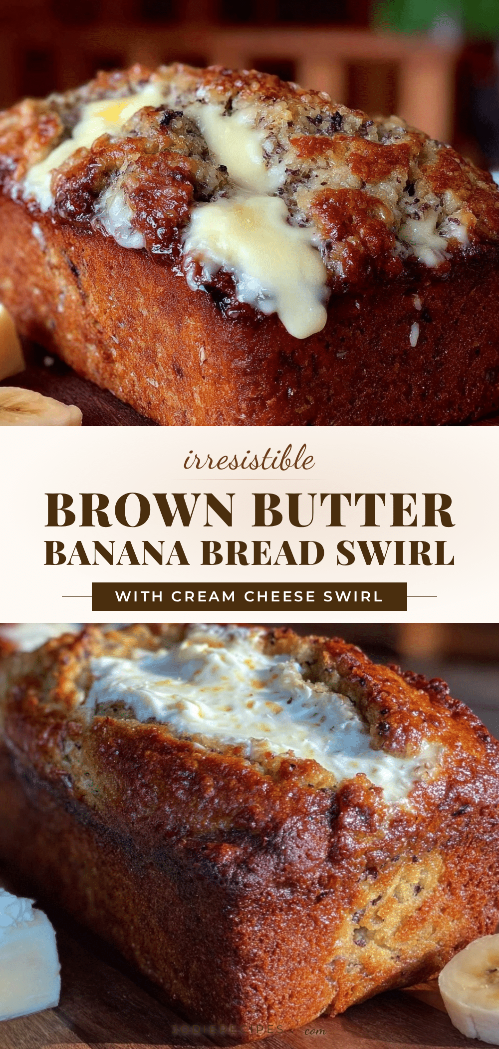creamy brown butter banana bread with swirl recipe