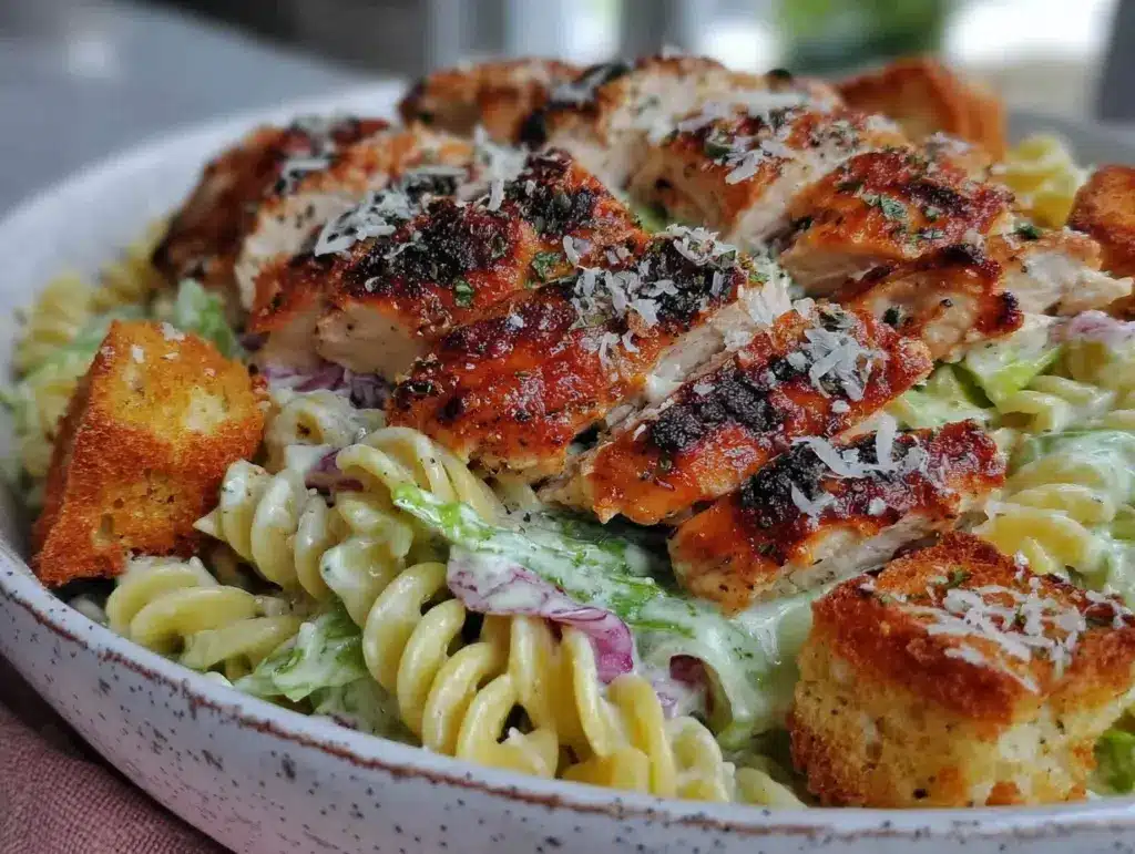 Creamy Chicken Caesar Pasta Salad - featured image
