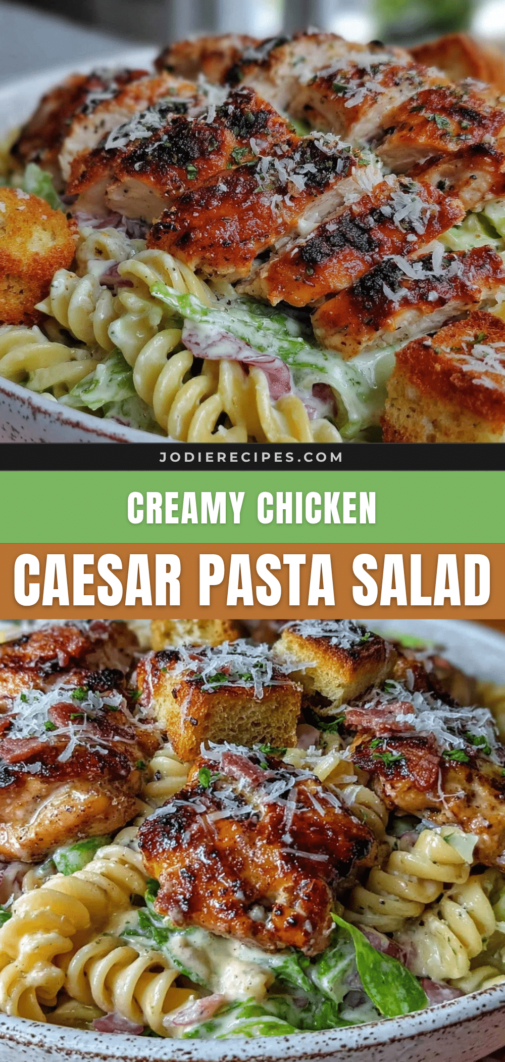 Creamy Chicken Caesar Pasta Salad recipe