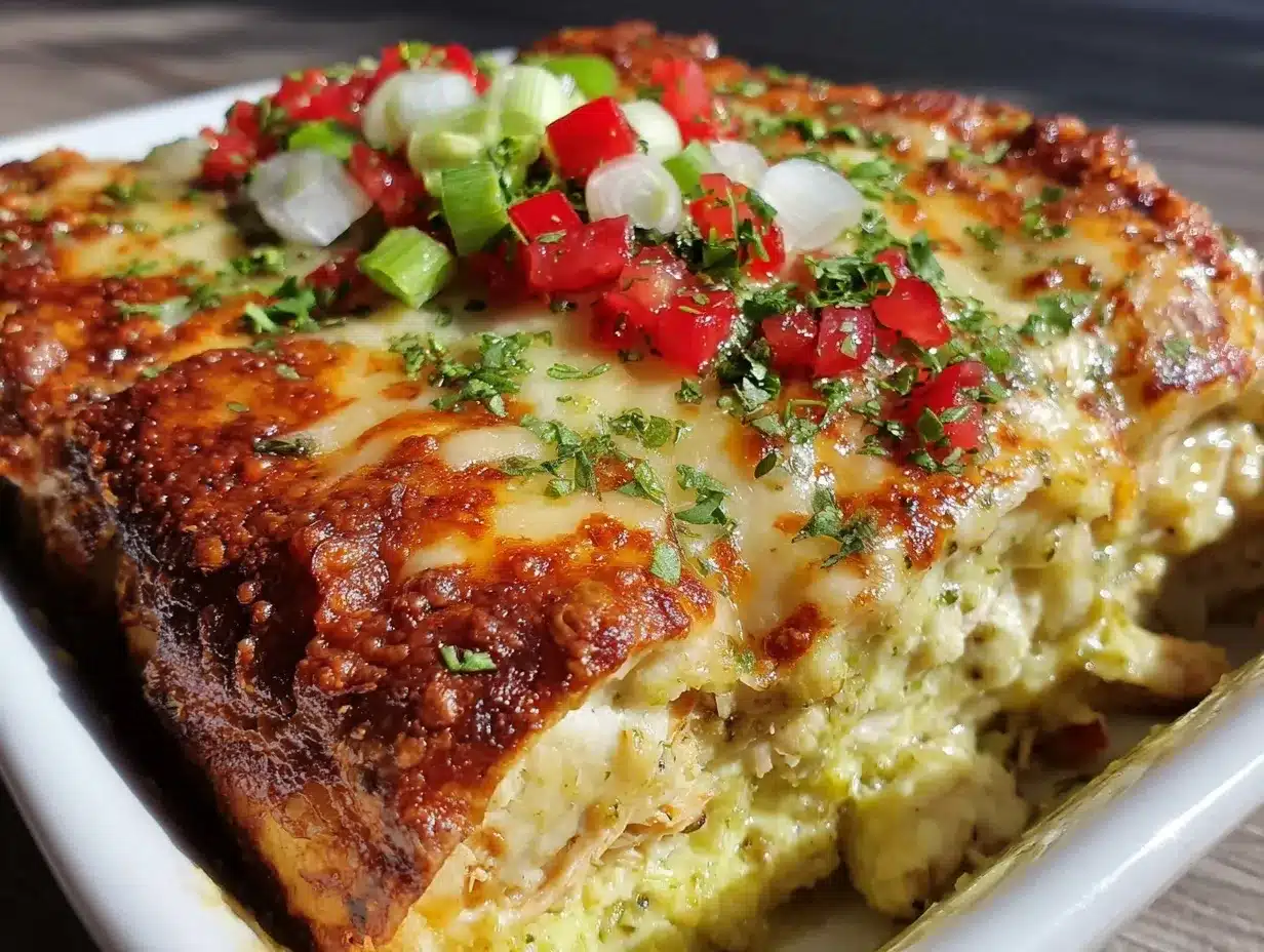 creamy chicken enchilada casserole preparation steps