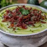 creamy chilled cucumber avocado soup - featured image