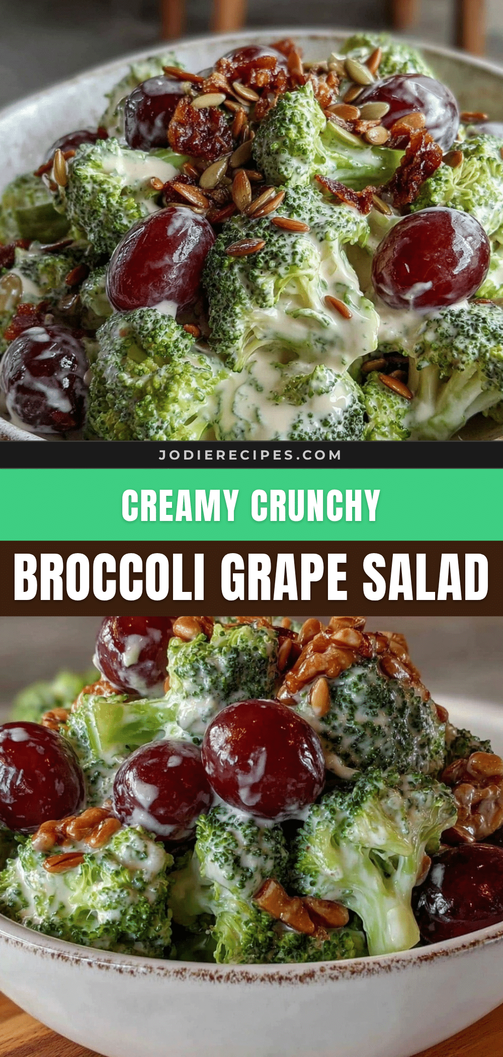 creamy crunchy broccoli grape salad recipe