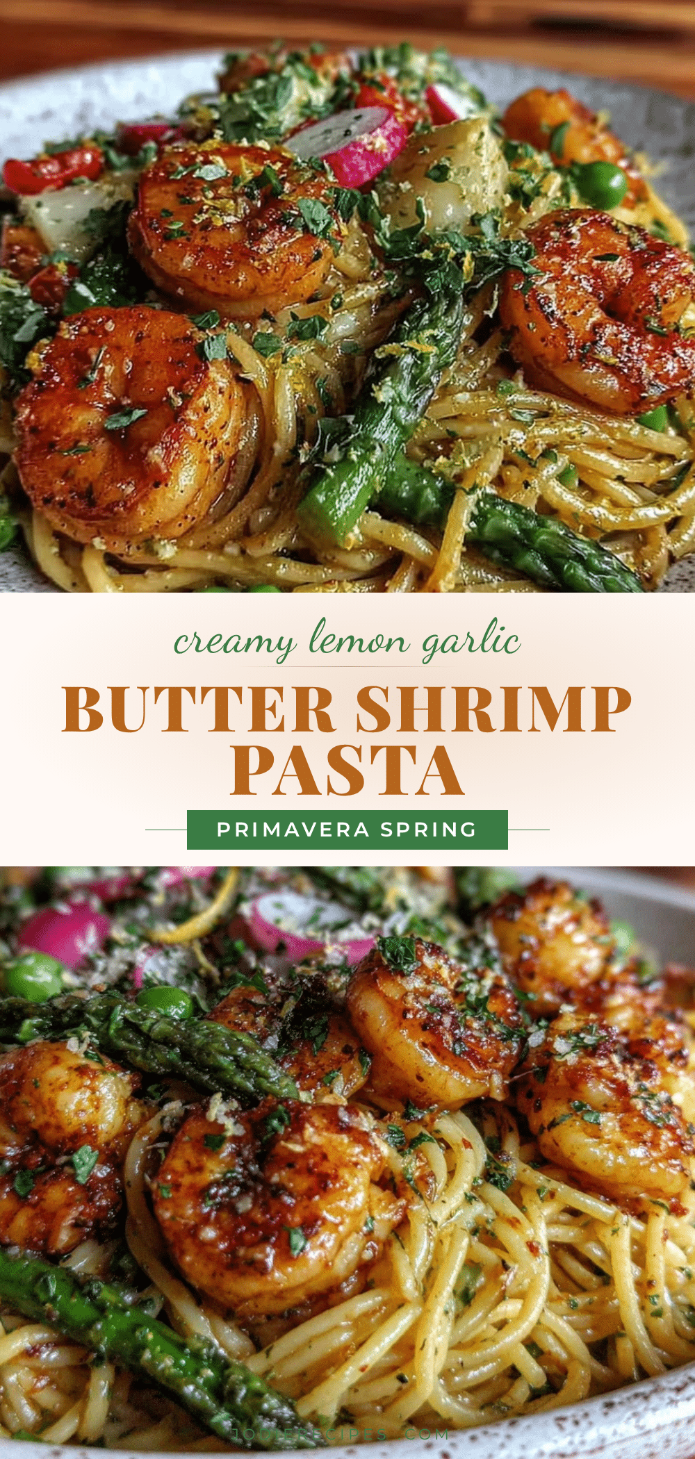 creamy lemon garlic butter shrimp pasta primavera recipe