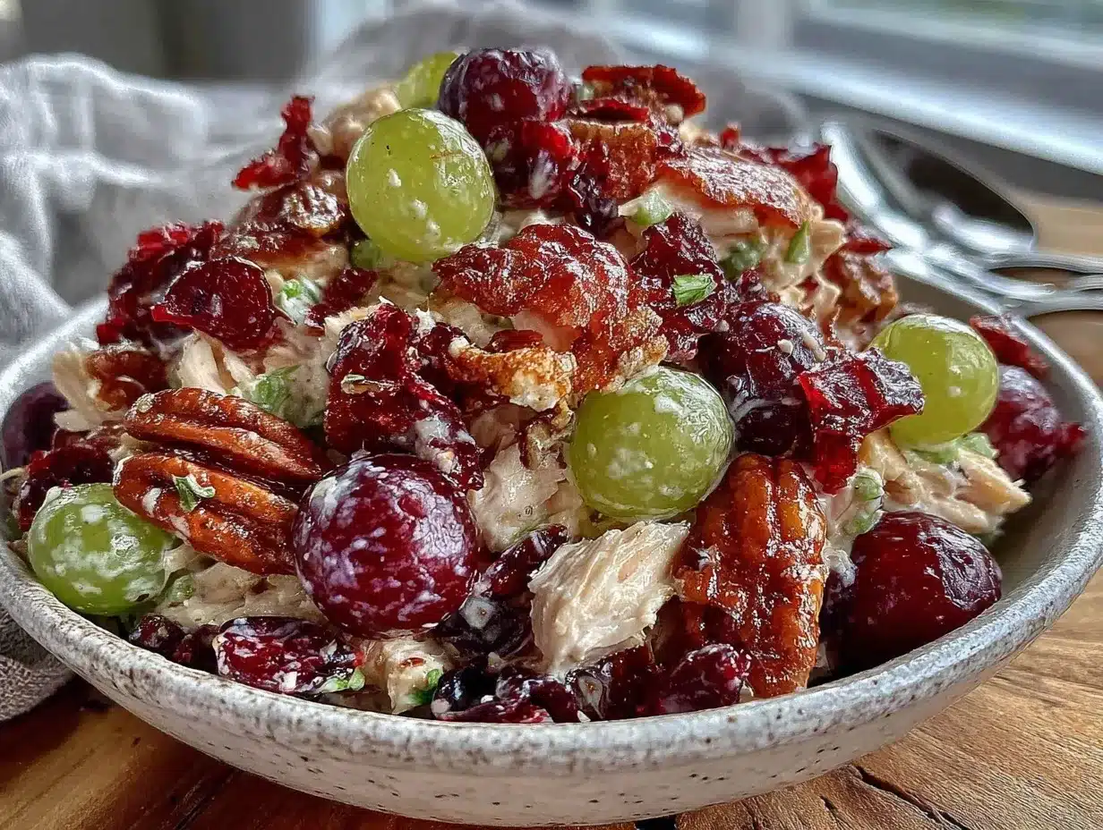 creamy loaded cranberry pecan chicken salad preparation steps