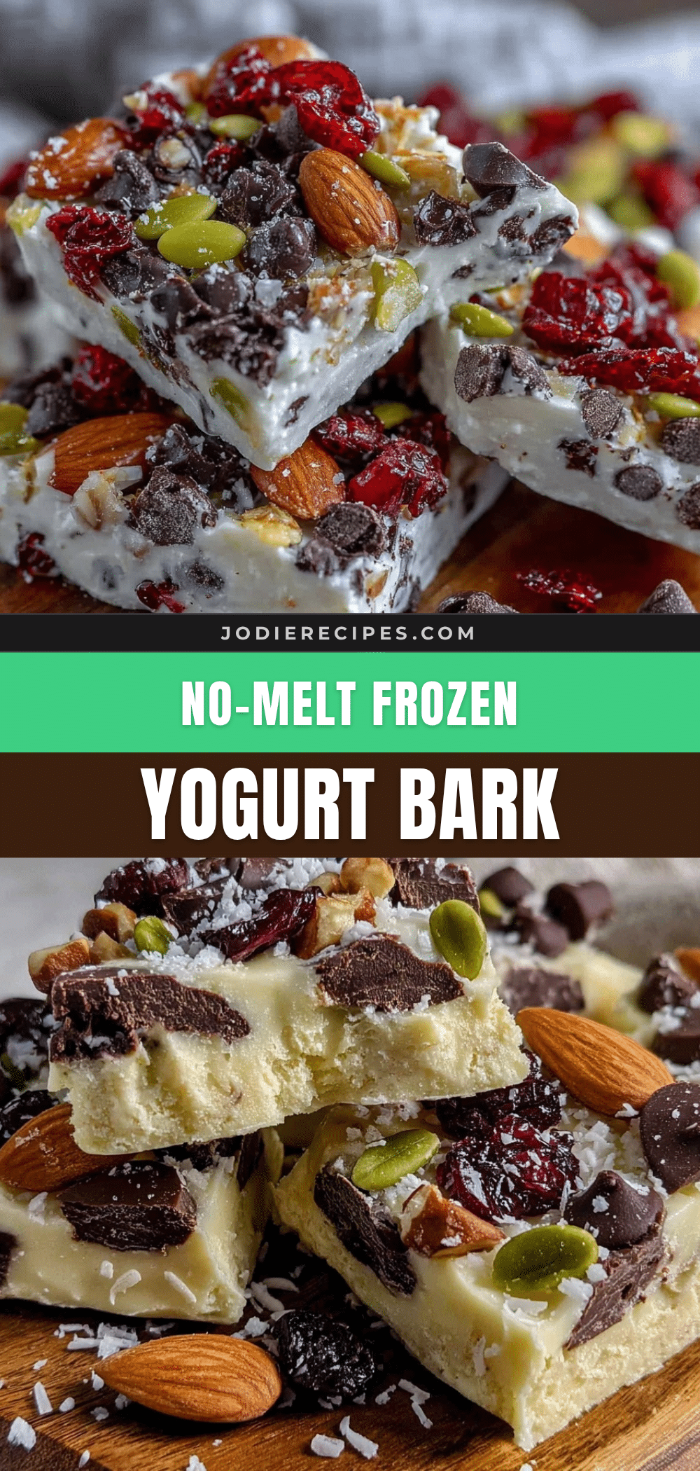 creamy no-melt frozen yogurt bark recipe
