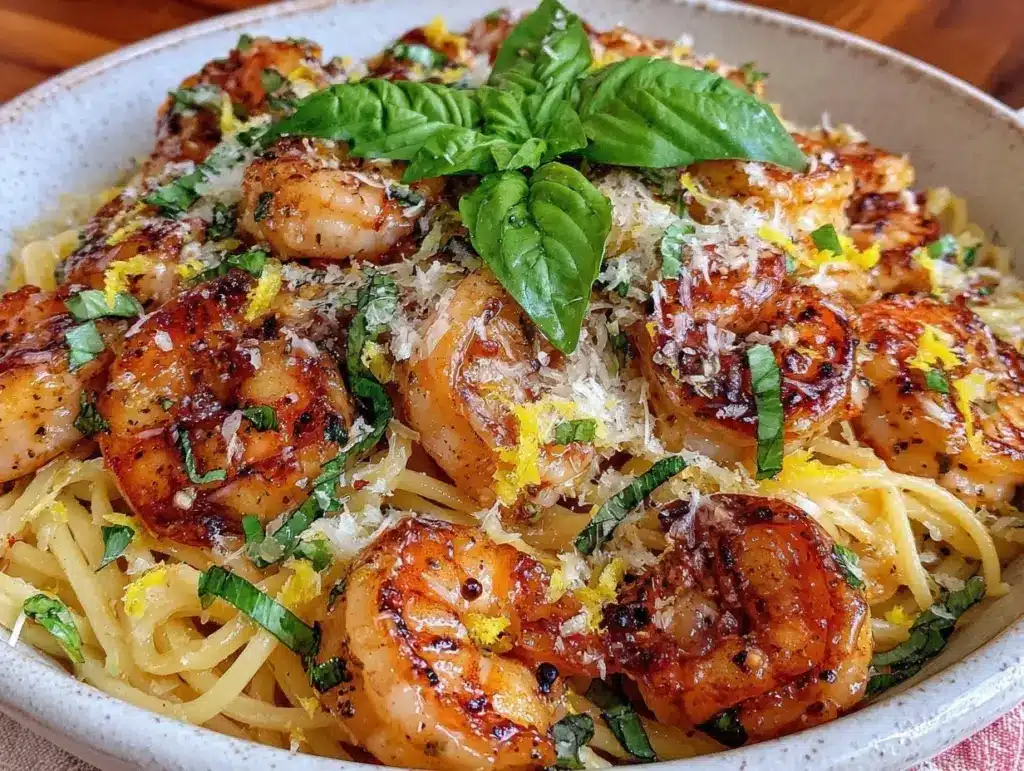 creamy one-pot lemon butter shrimp pasta - featured image