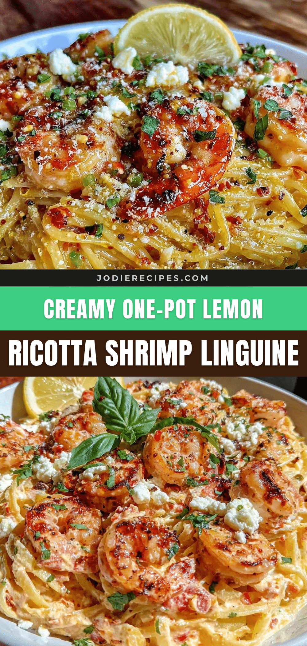 creamy one-pot lemon ricotta shrimp linguine recipe