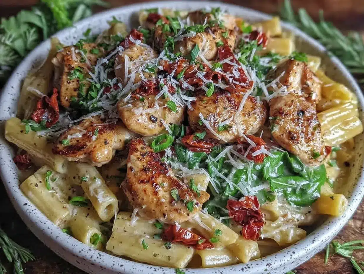 creamy one-pot tuscan chicken pasta preparation steps