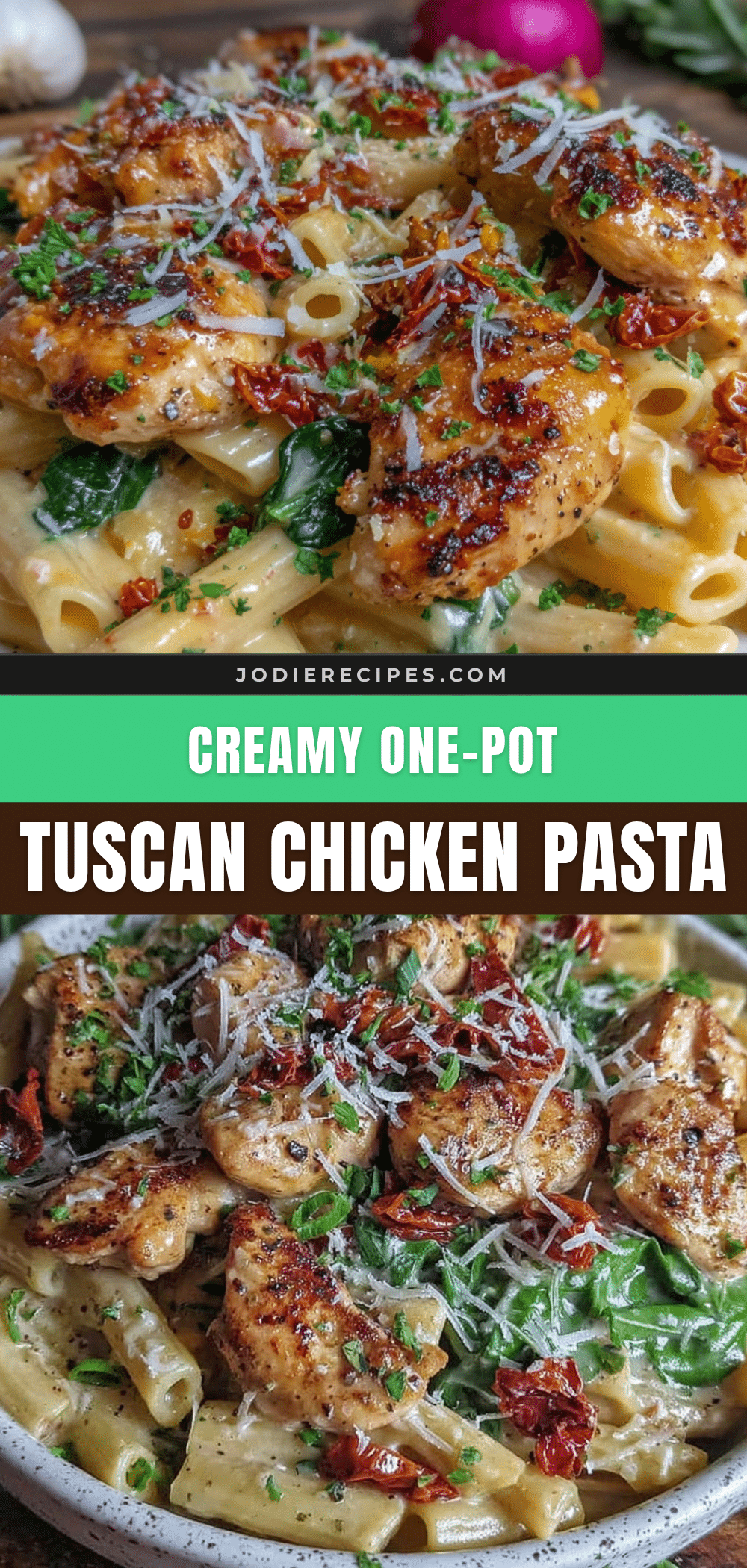 creamy one-pot tuscan chicken pasta recipe