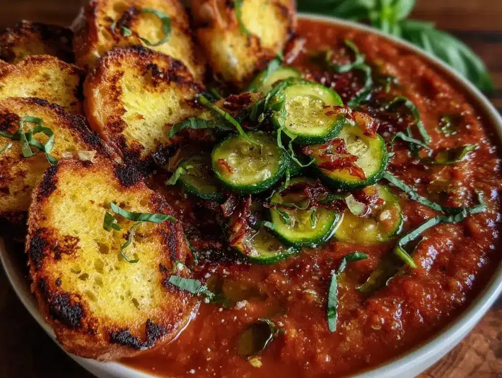 creamy roasted tomato gazpacho - featured image