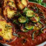 creamy roasted tomato gazpacho - featured image