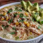 creamy slow cooker salsa verde white chicken chili - featured image