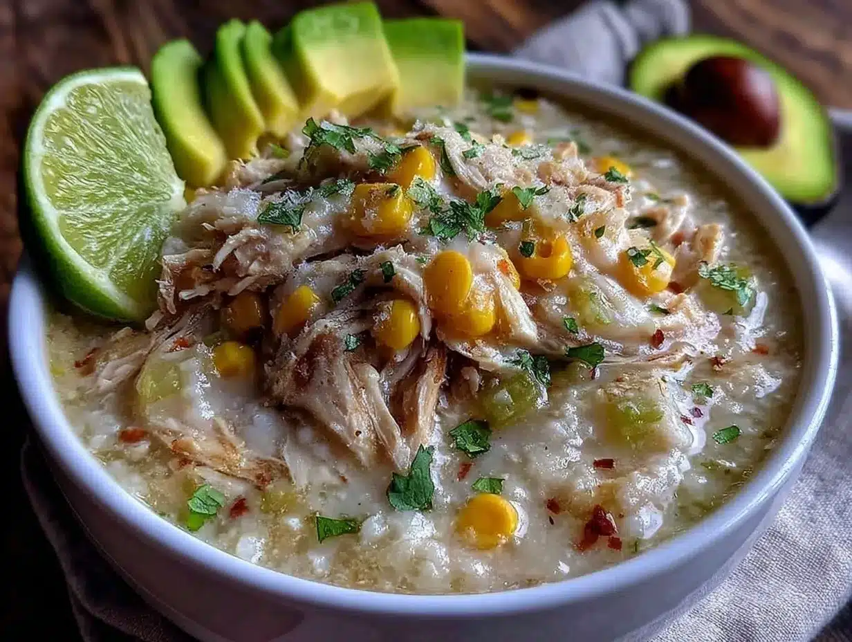 creamy slow cooker salsa verde white chicken chili preparation steps