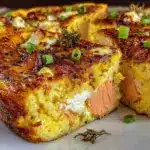 creamy smoked salmon cream cheese frittata - featured image
