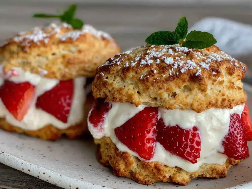 creamy strawberry shortcake ice cream sandwiches - featured image