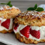 creamy strawberry shortcake ice cream sandwiches - featured image