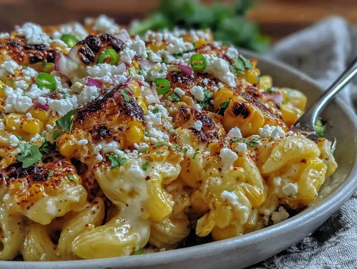 creamy street corn pasta salad preparation steps