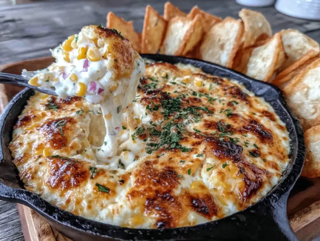 creamy street corn queso fundido - featured image