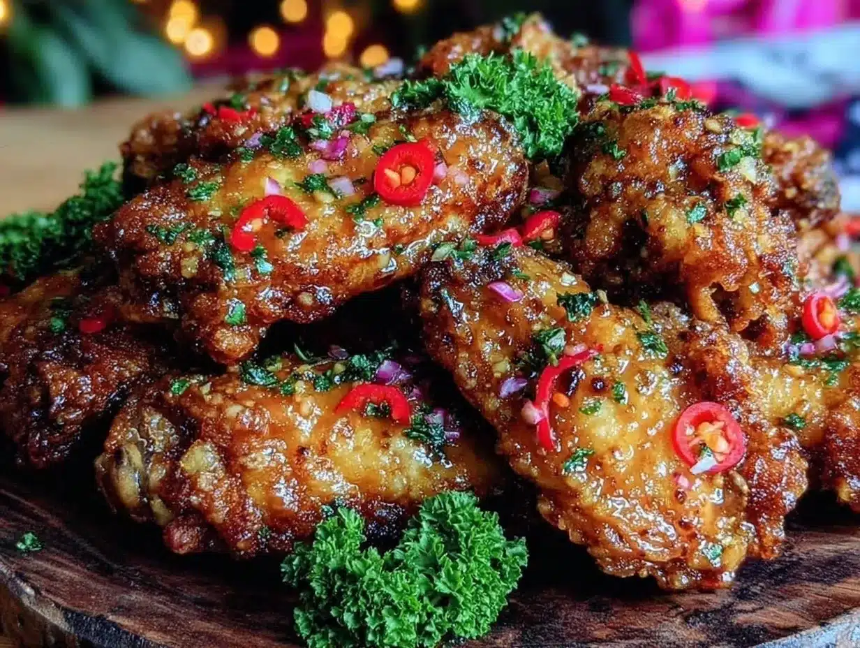 crispy air fryer honey garlic chicken wings preparation steps