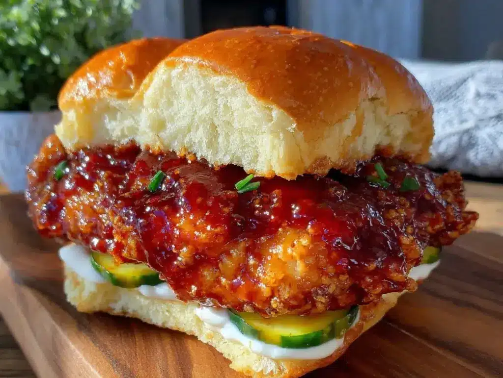 Crispy Air Fryer Nashville Hot Chicken Sandwich - featured image