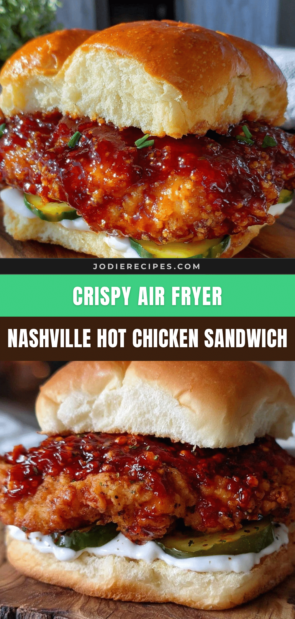 Crispy Air Fryer Nashville Hot Chicken Sandwich recipe