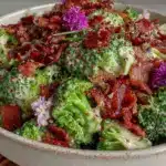 crispy bacon cheddar broccoli salad - featured image