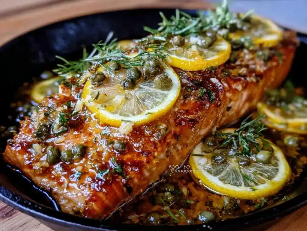 crispy garlic butter salmon - featured image