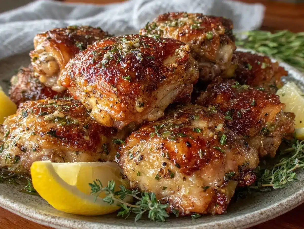 crispy lemon pepper air fryer chicken thighs preparation steps