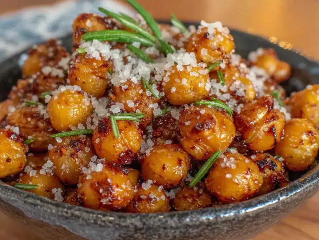 crispy pink Himalayan salt roasted rosemary chickpeas - featured image