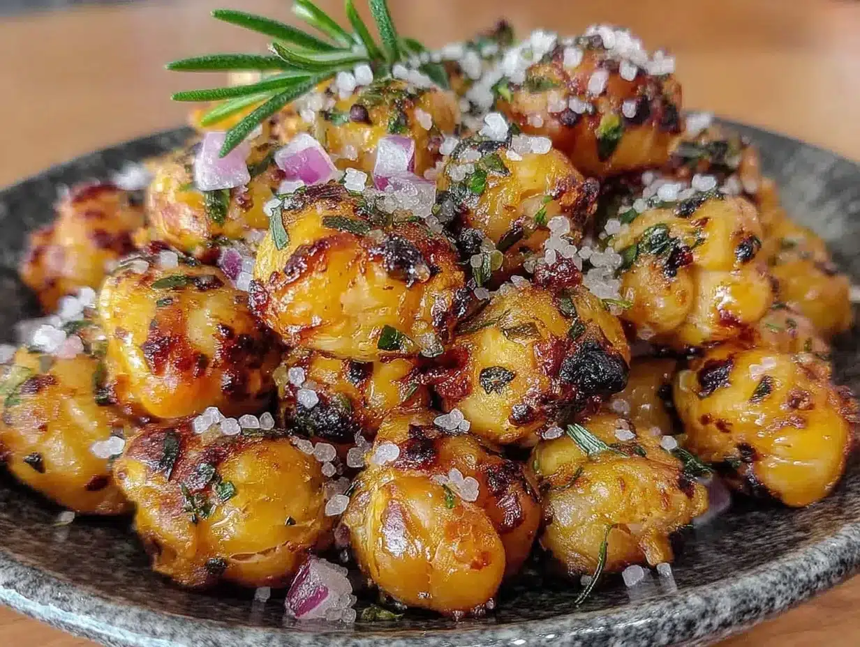 crispy pink Himalayan salt roasted rosemary chickpeas preparation steps