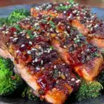 crispy teriyaki salmon sheet pan - featured image