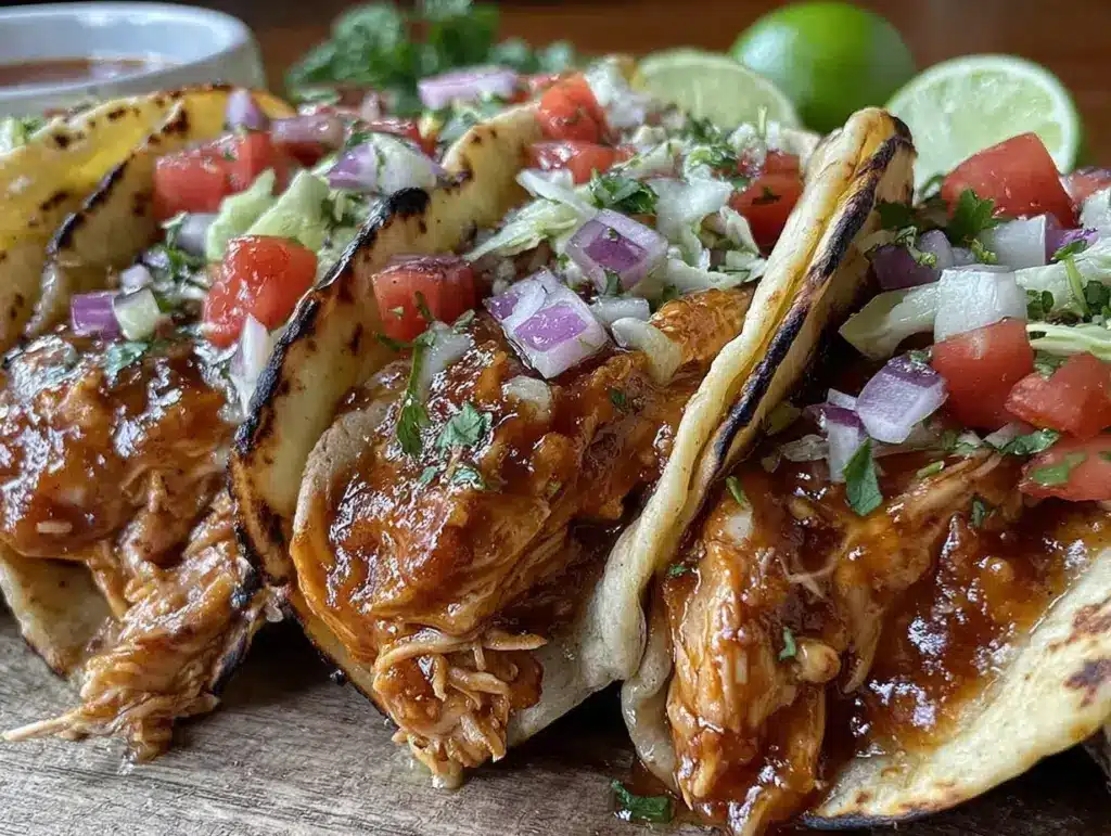 crockpot honey lime chicken street tacos - featured image
