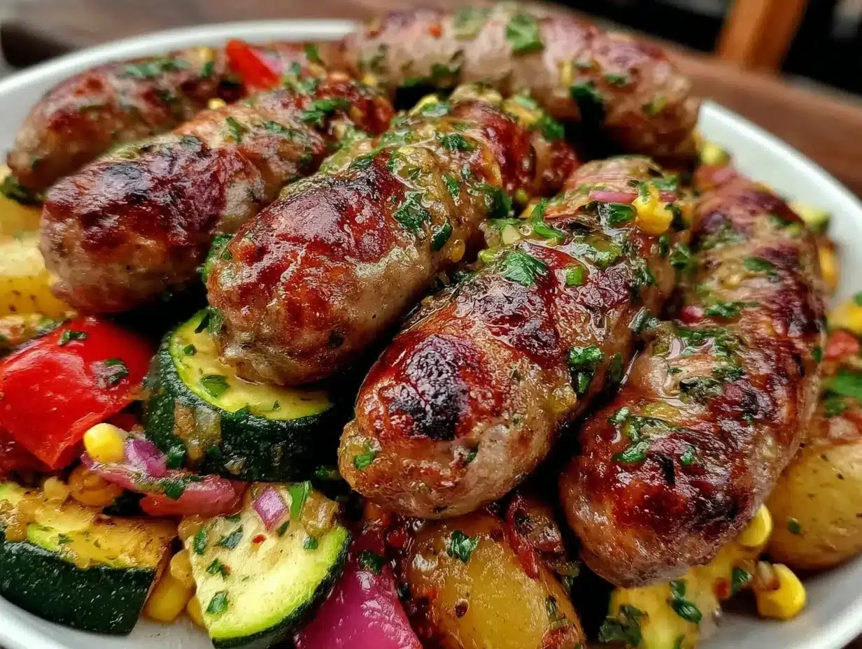 Easy Campfire Foil Pack Sausage and Veggie Bake preparation steps