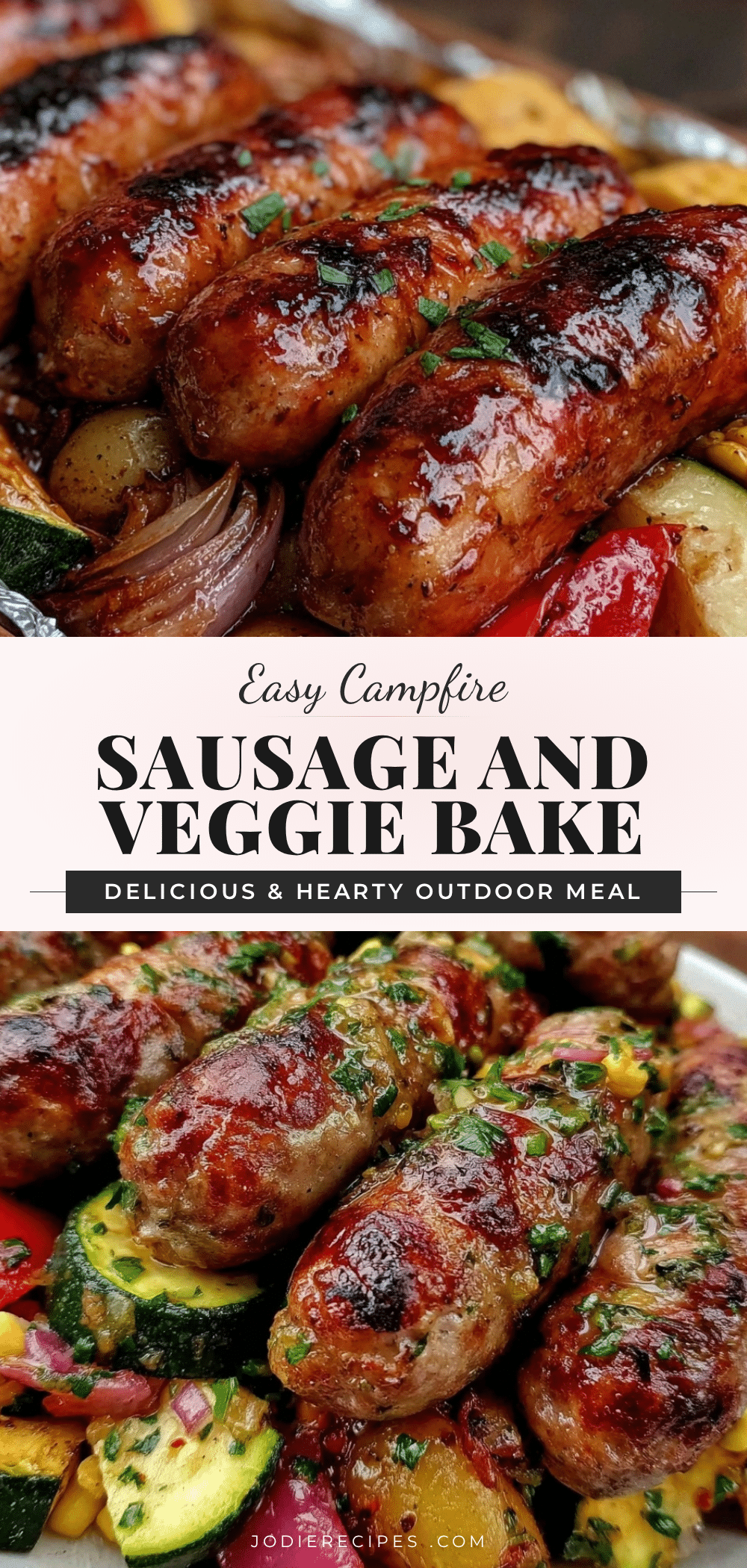 Easy Campfire Foil Pack Sausage and Veggie Bake recipe