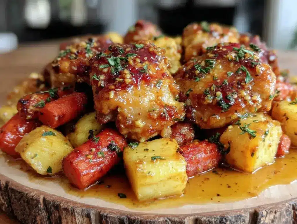 easy crockpot honey garlic chicken - featured image